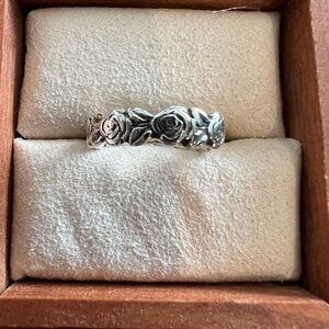 James Avery silver Rose ring